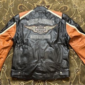 Mens Harley Davidson Leather Jacket/Large/Zip Out Liner